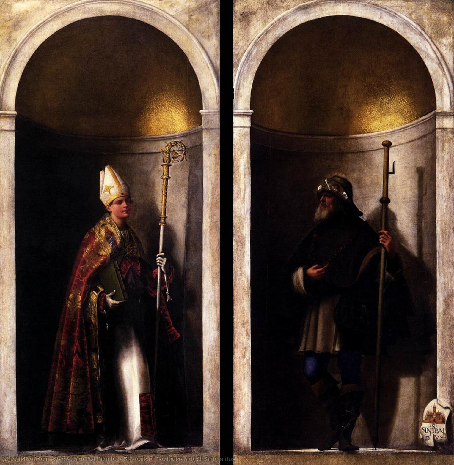 WikiOO.org - Encyclopedia of Fine Arts - Maľba, Artwork Sebastiano Del Piombo - St Louis of Toulouse and St Sinobaldus