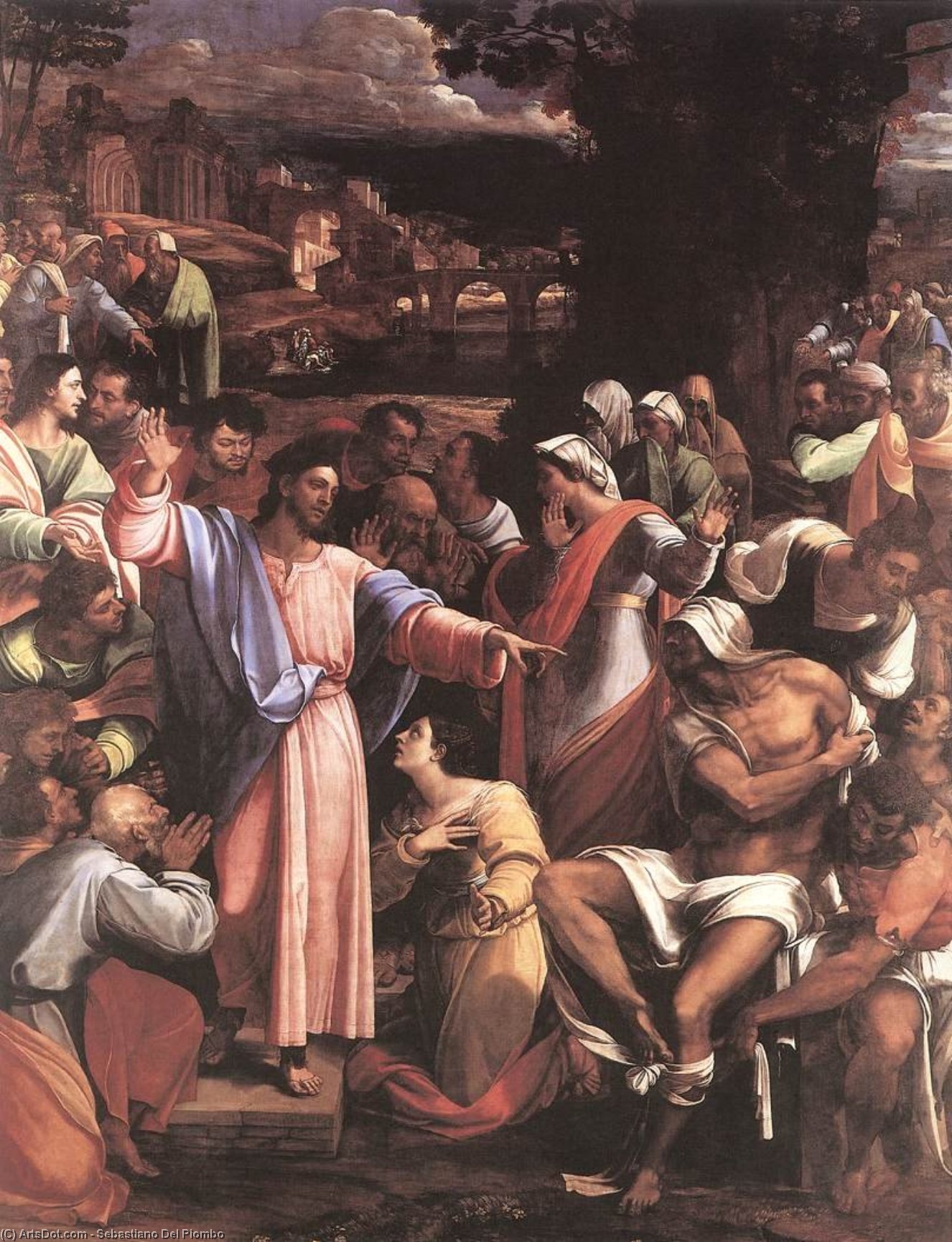 Wikioo.org - The Encyclopedia of Fine Arts - Painting, Artwork by Sebastiano Del Piombo - The Raising of Lazarus
