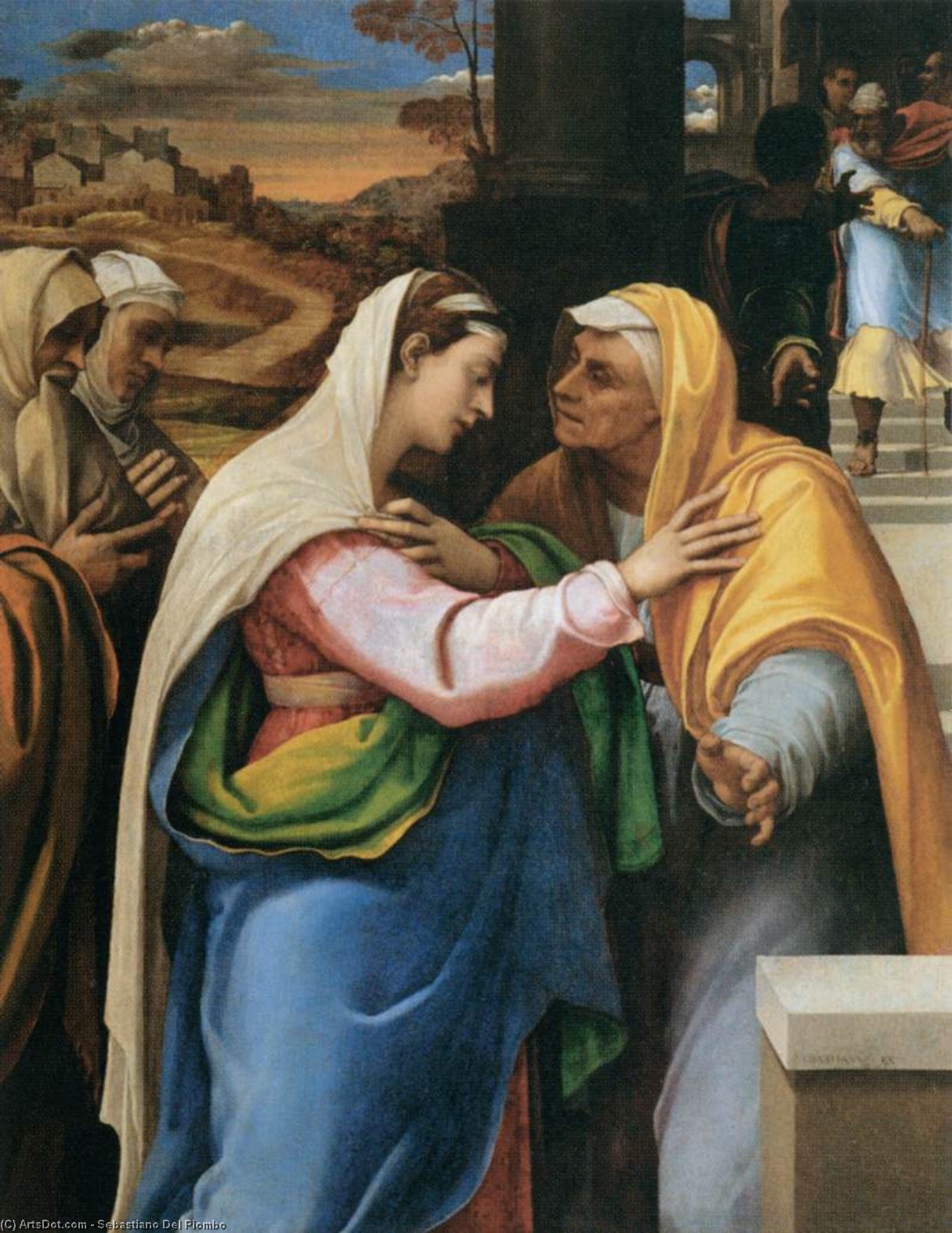 WikiOO.org - Енциклопедия за изящни изкуства - Живопис, Произведения на изкуството Sebastiano Del Piombo - The Visitation