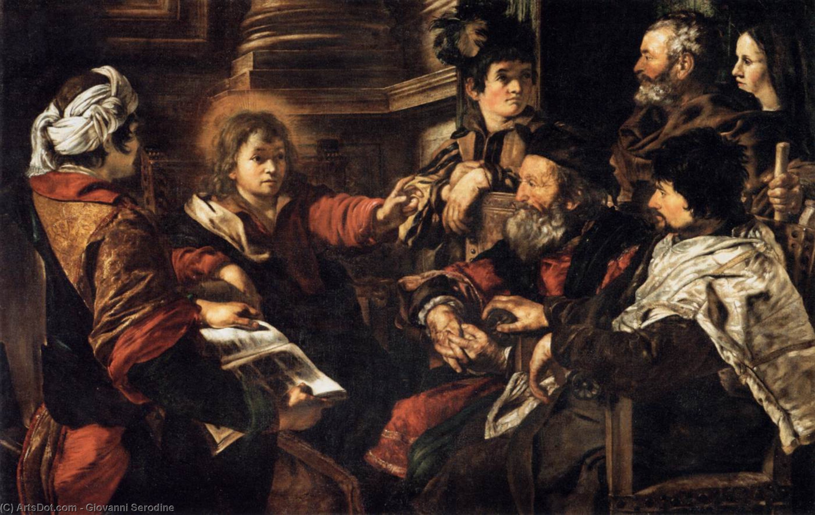 WikiOO.org - Encyclopedia of Fine Arts - Målning, konstverk Giovanni Serodine - Christ among the Doctors