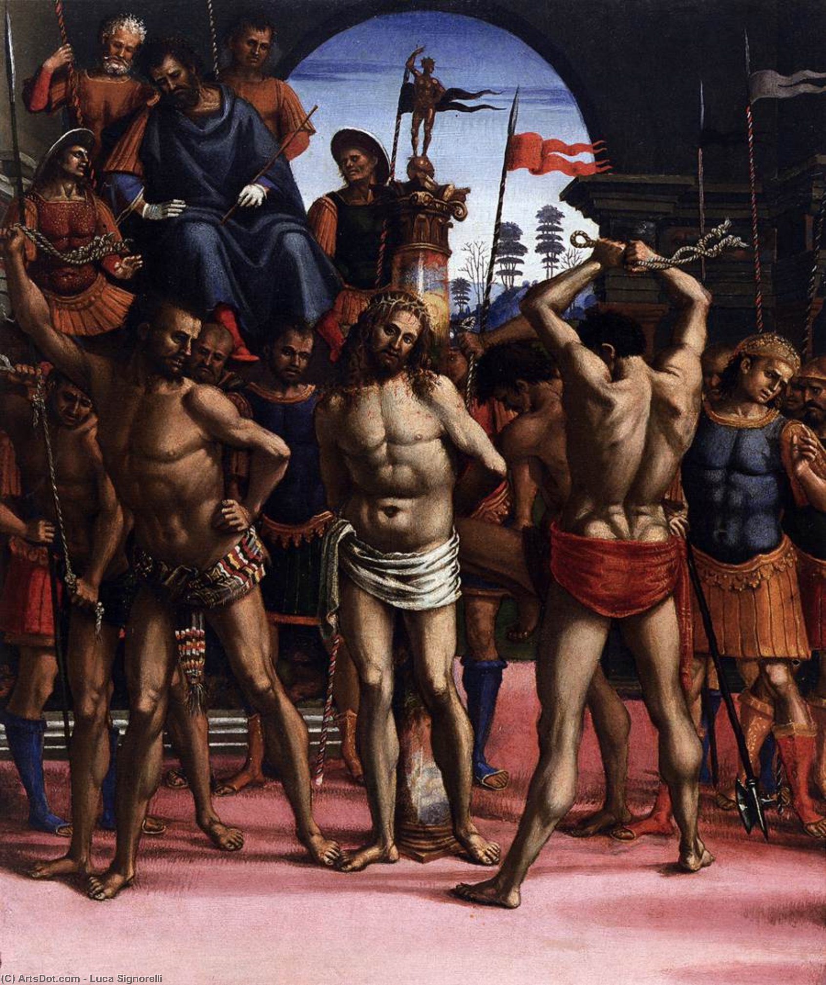 Wikioo.org - The Encyclopedia of Fine Arts - Painting, Artwork by Luca Signorelli - Flagellation