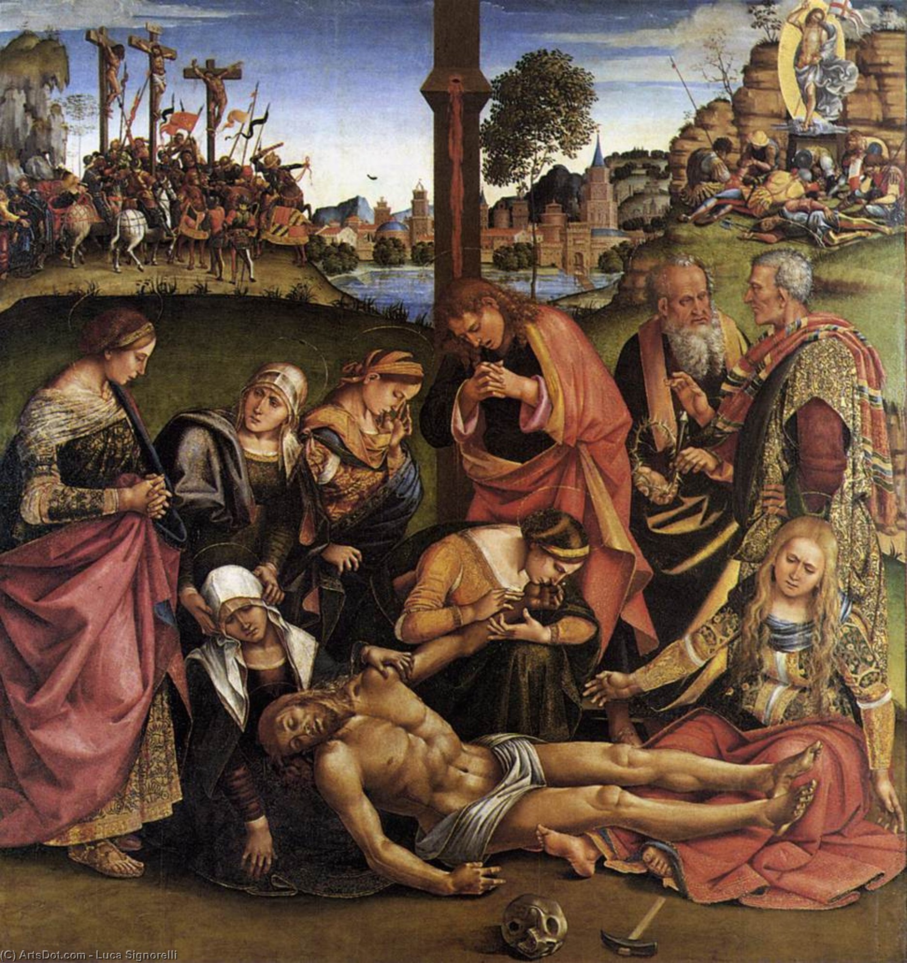 Wikioo.org - The Encyclopedia of Fine Arts - Painting, Artwork by Luca Signorelli - Lamentation over the Dead Christ