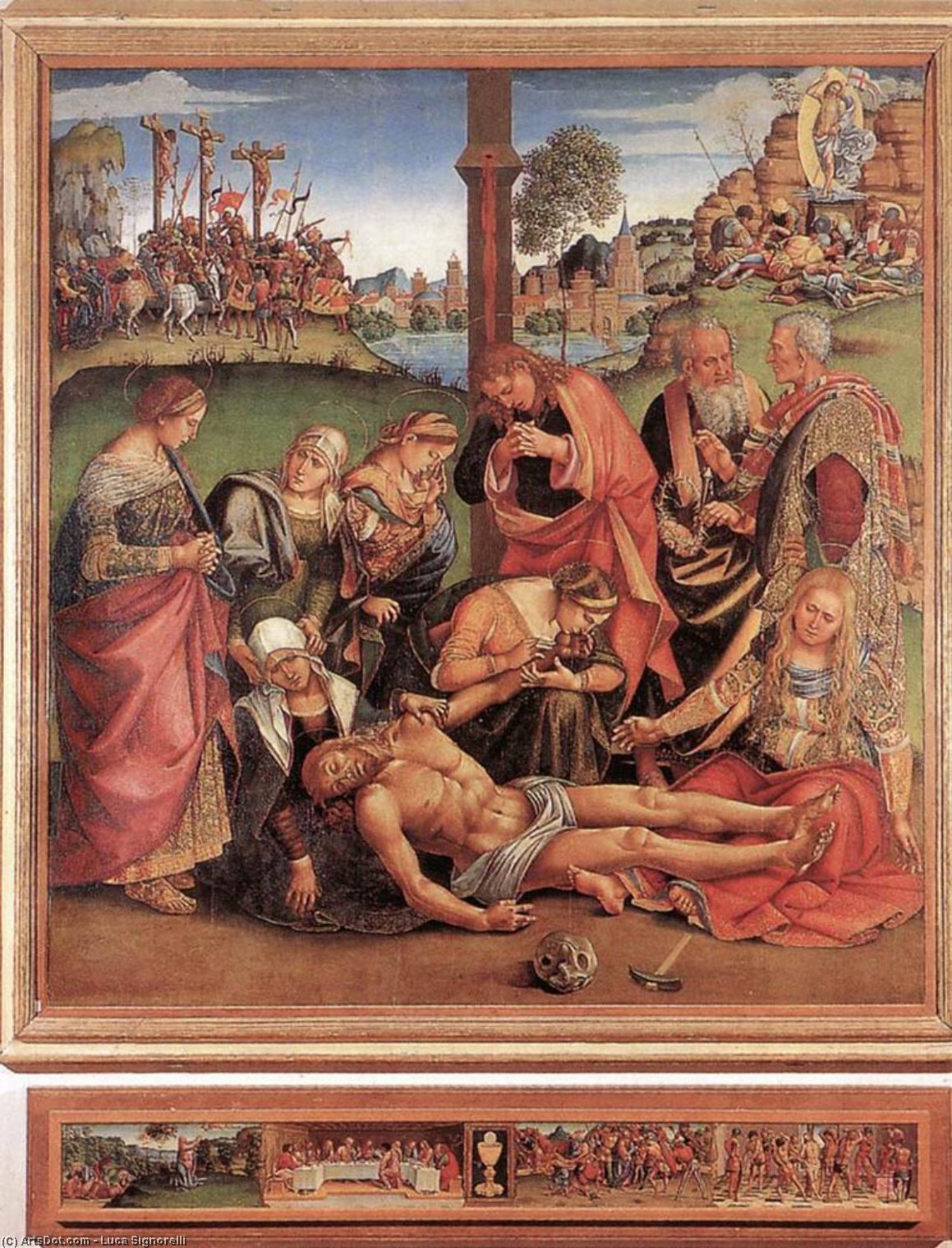 WikiOO.org - Енциклопедия за изящни изкуства - Живопис, Произведения на изкуството Luca Signorelli - Lamentation over the Dead Christ (with predella)