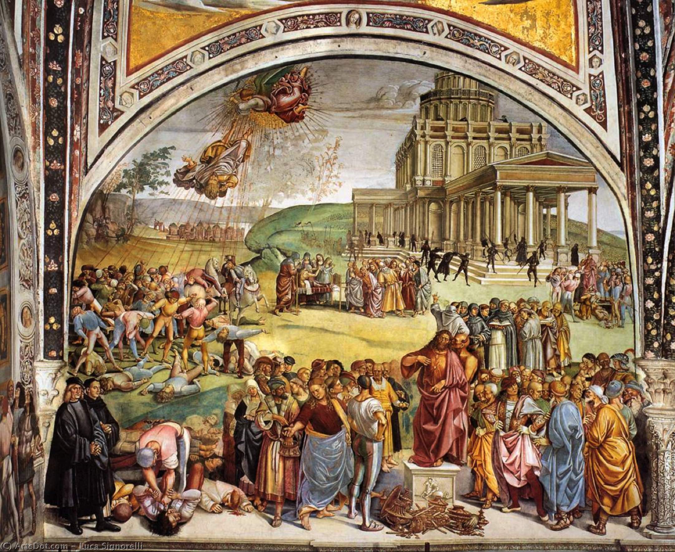 Wikioo.org - The Encyclopedia of Fine Arts - Painting, Artwork by Luca Signorelli - Sermon and Deeds of the Antichrist