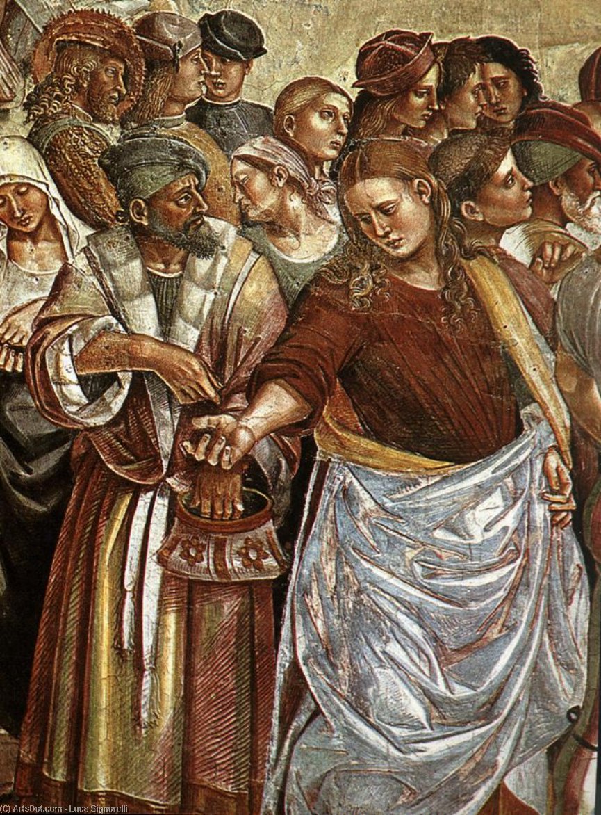 Wikioo.org – L'Enciclopedia delle Belle Arti - Pittura, Opere di Luca Signorelli - Sermone e le  Gesta  di  dopodomani  Anticristo  particolare  10