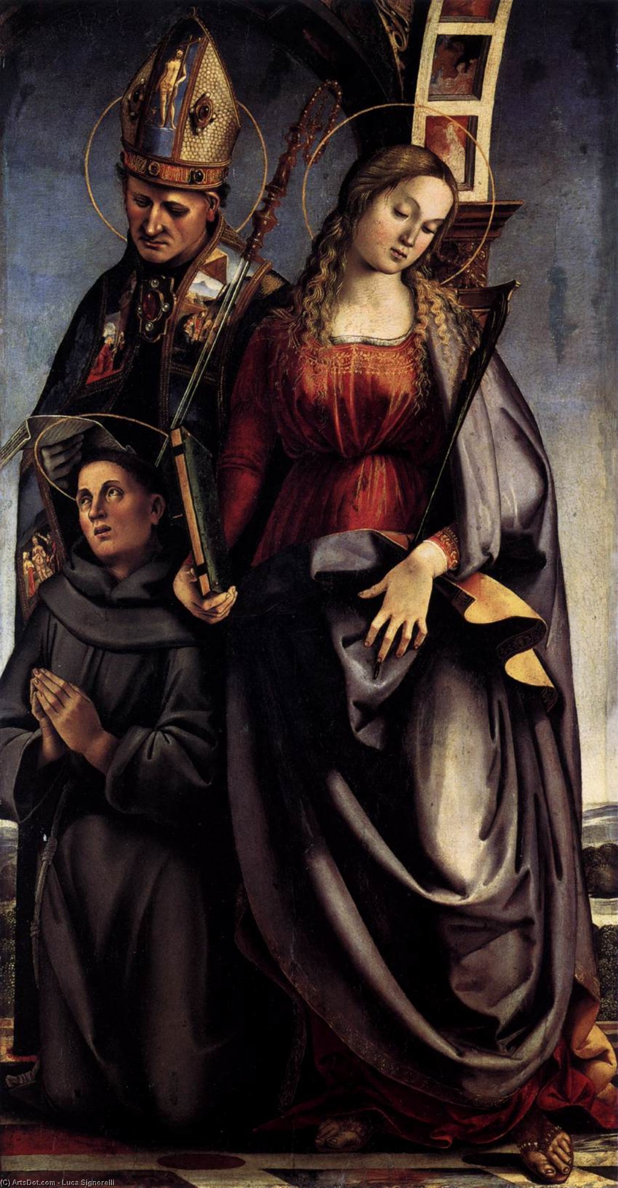 Wikioo.org - The Encyclopedia of Fine Arts - Painting, Artwork by Luca Signorelli - St Augustine Altarpiece (right wing)