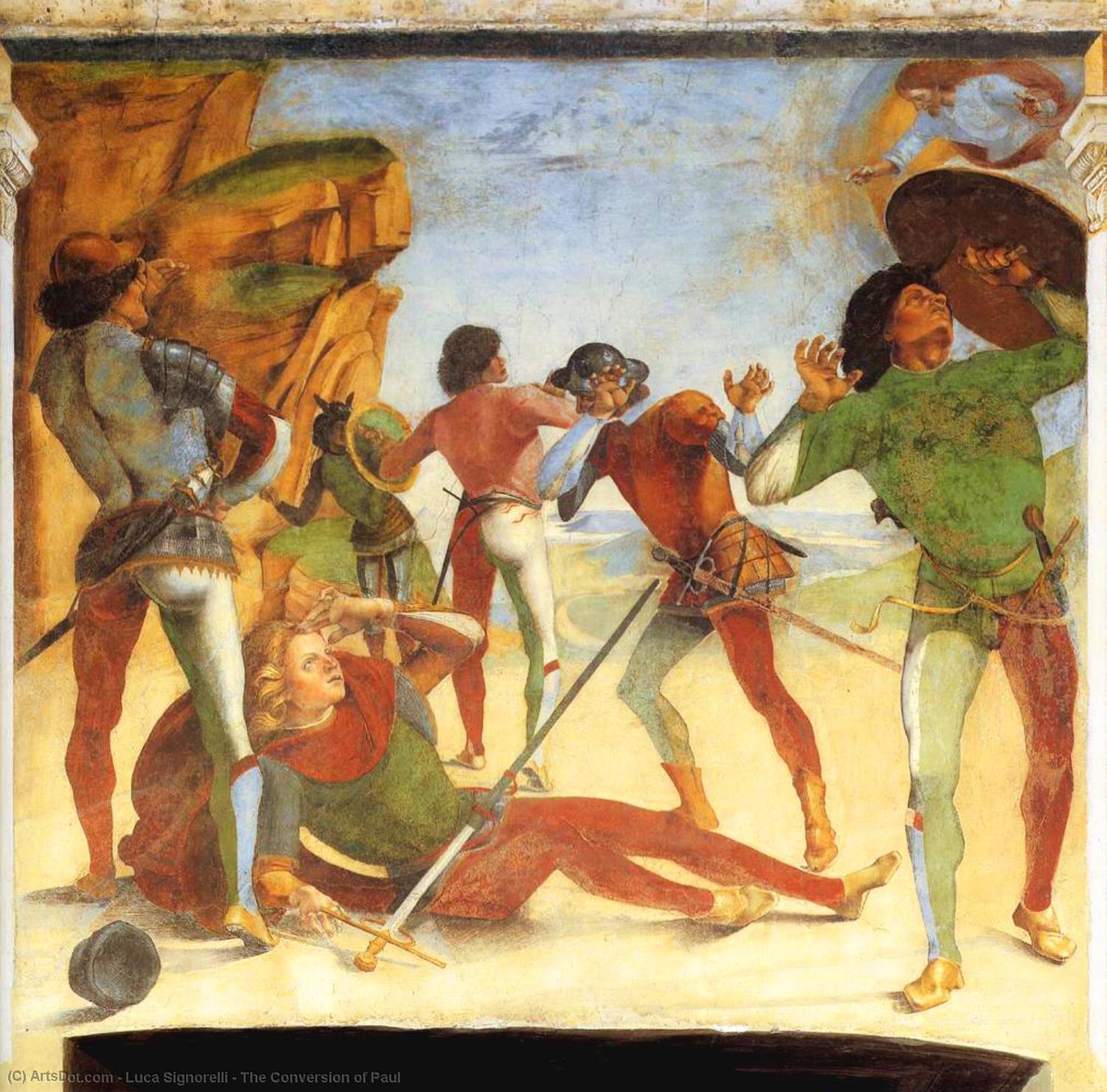 WikiOO.org - Encyclopedia of Fine Arts - Målning, konstverk Luca Signorelli - The Conversion of Paul