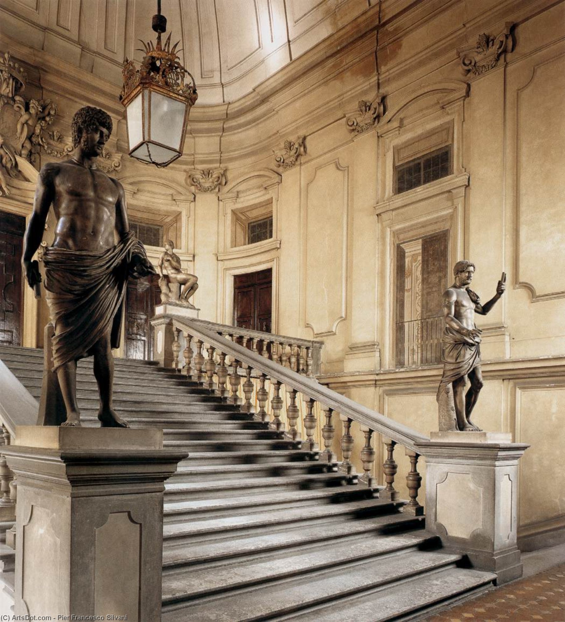 Wikioo.org - สารานุกรมวิจิตรศิลป์ - จิตรกรรม Pier Francesco Silvani - View of the Great Staircase