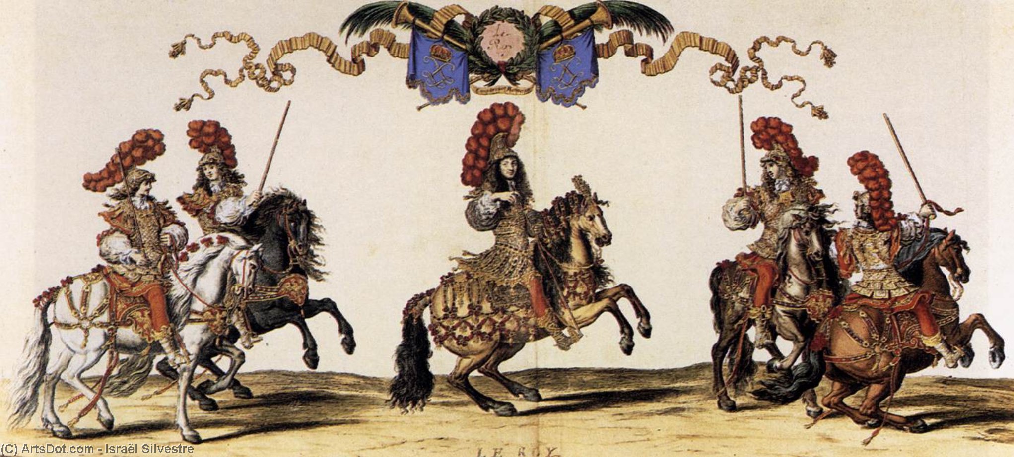 WikiOO.org - Enciclopedia of Fine Arts - Pictura, lucrări de artă Israël Silvestre - Grand Cavalcade Given in Paris in 1662