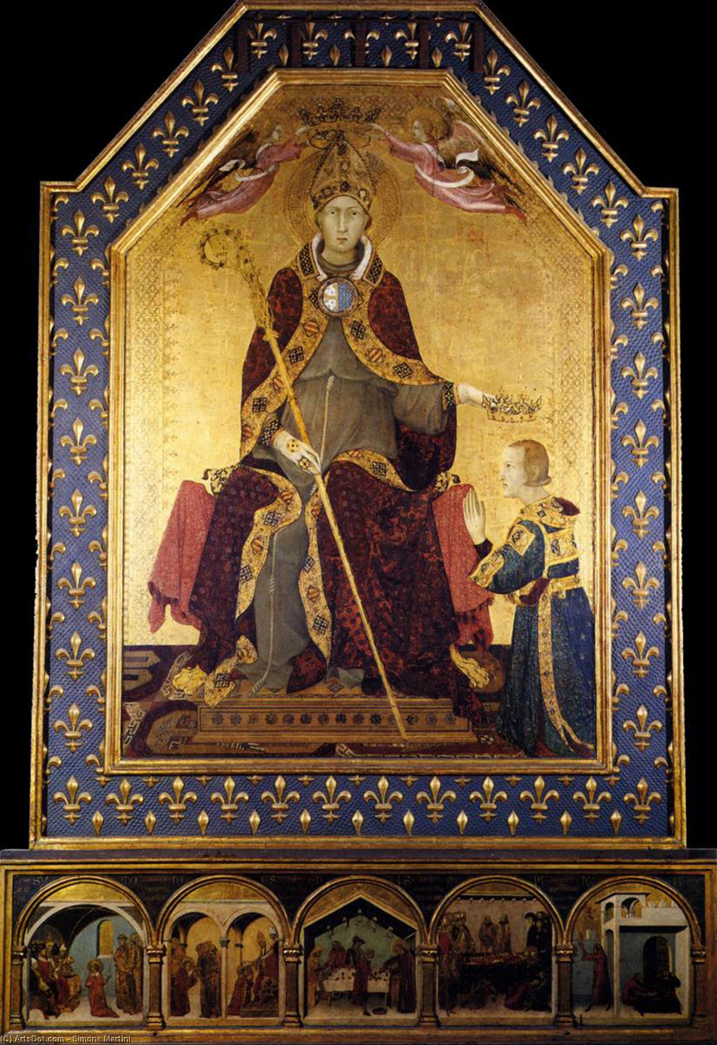 Wikioo.org - The Encyclopedia of Fine Arts - Painting, Artwork by Simone Martini - Altar of St Louis of Toulouse