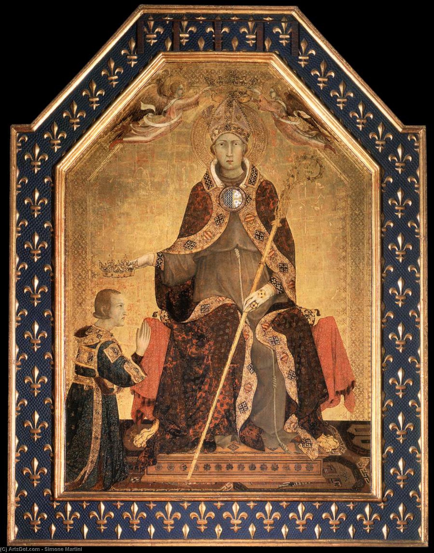 Wikioo.org - สารานุกรมวิจิตรศิลป์ - จิตรกรรม Simone Martini - Altar of St Louis of Toulouse (without predella)