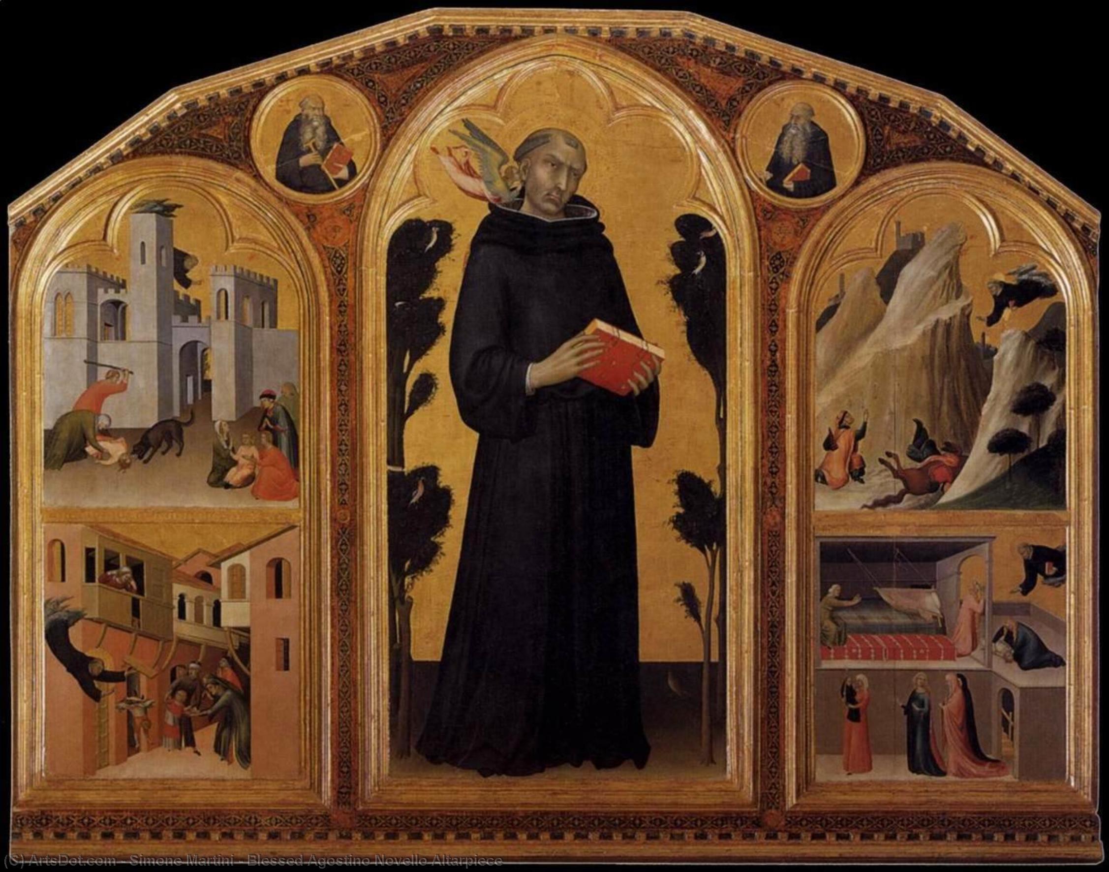 WikiOO.org - אנציקלופדיה לאמנויות יפות - ציור, יצירות אמנות Simone Martini - Blessed Agostino Novello Altarpiece