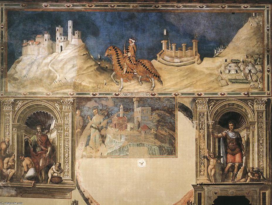 Wikioo.org – La Enciclopedia de las Bellas Artes - Pintura, Obras de arte de Simone Martini - Retrato ecuestre del Guidoriccio da Fogliano