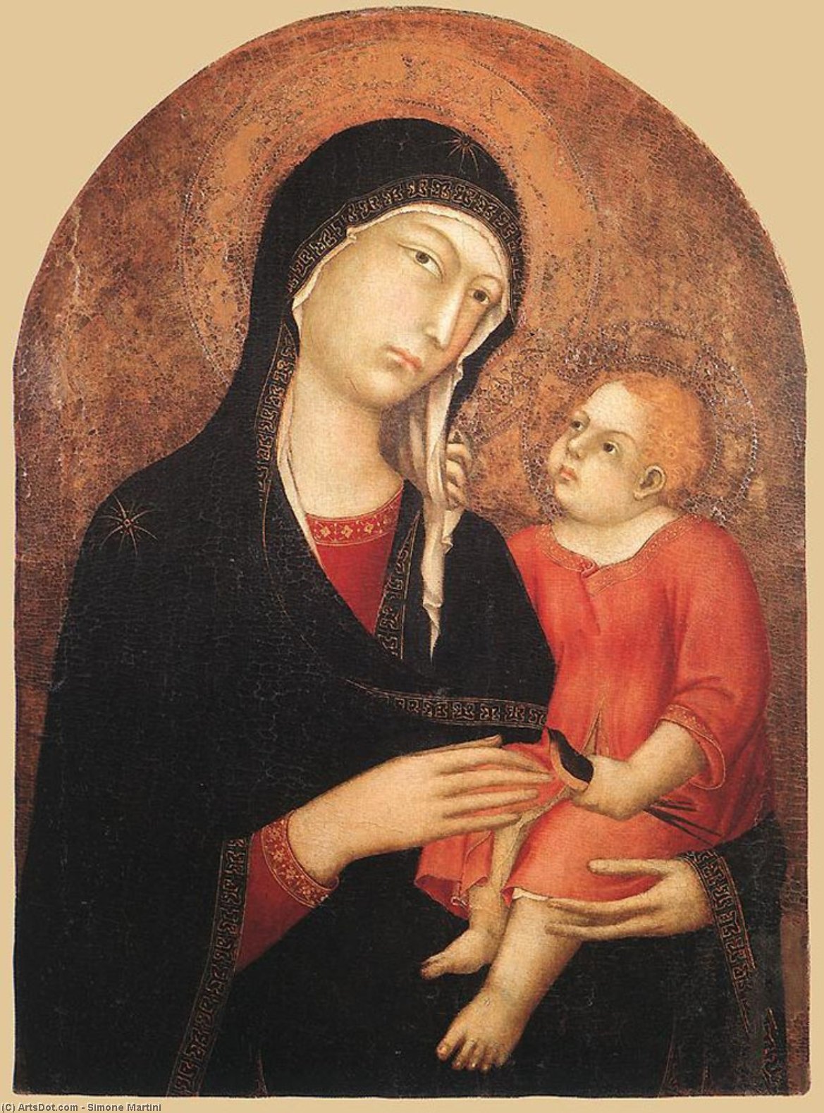 WikiOO.org - Güzel Sanatlar Ansiklopedisi - Resim, Resimler Simone Martini - Madonna and Child (from Castiglione d'Orcia)