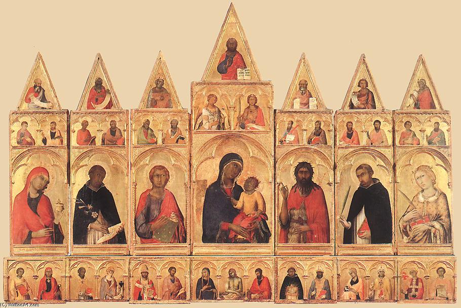 Wikioo.org - The Encyclopedia of Fine Arts - Painting, Artwork by Simone Martini - Polyptych of Santa Caterina (Pisa Polyptych)
