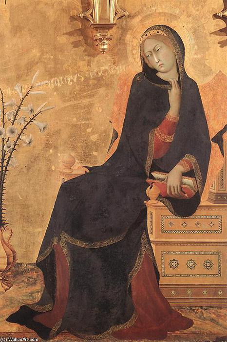 Wikioo.org – L'Enciclopedia delle Belle Arti - Pittura, Opere di Simone Martini - lannunciazione e le  due  santi  particolare
