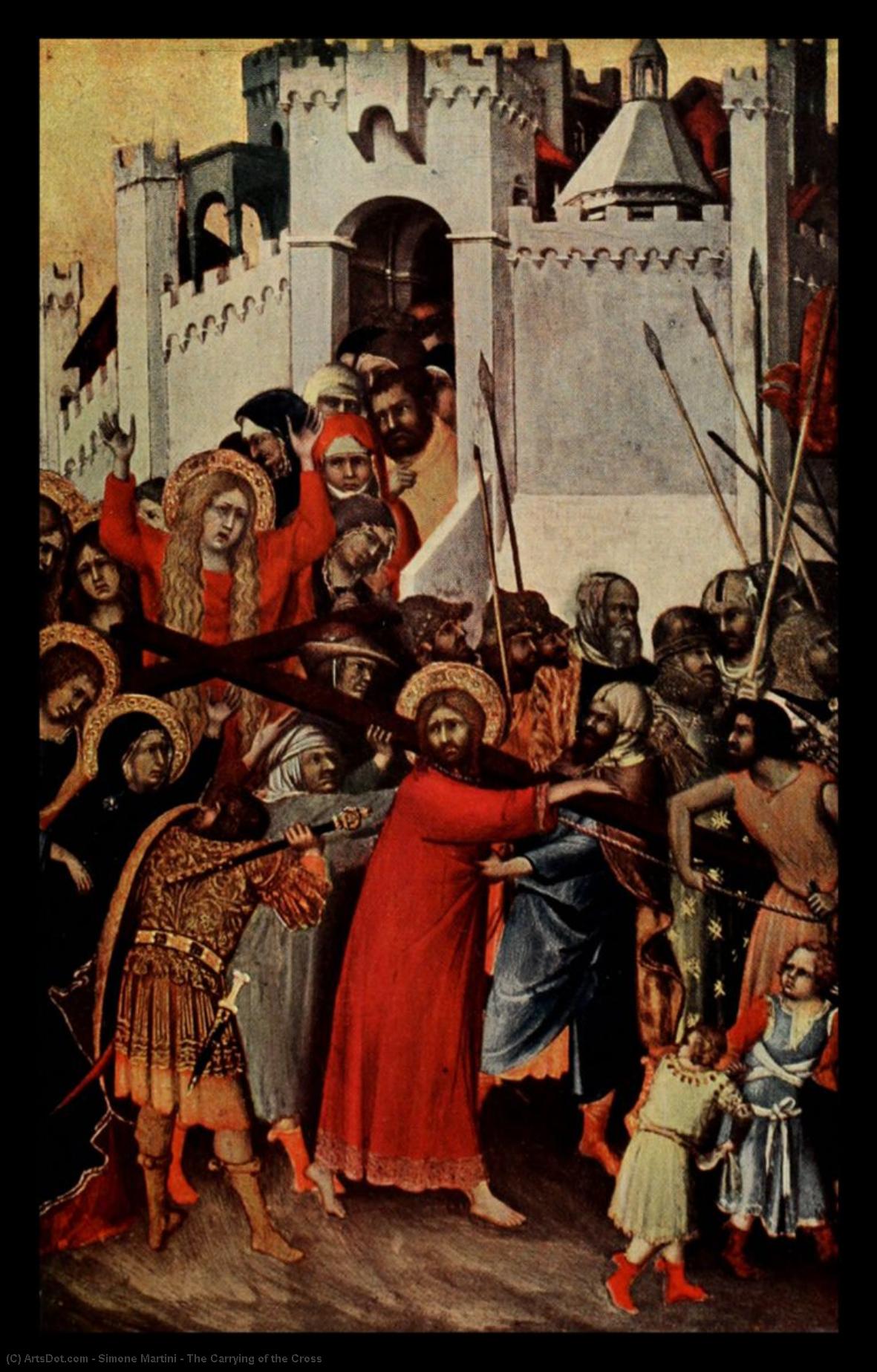 Wikioo.org - สารานุกรมวิจิตรศิลป์ - จิตรกรรม Simone Martini - The Carrying of the Cross
