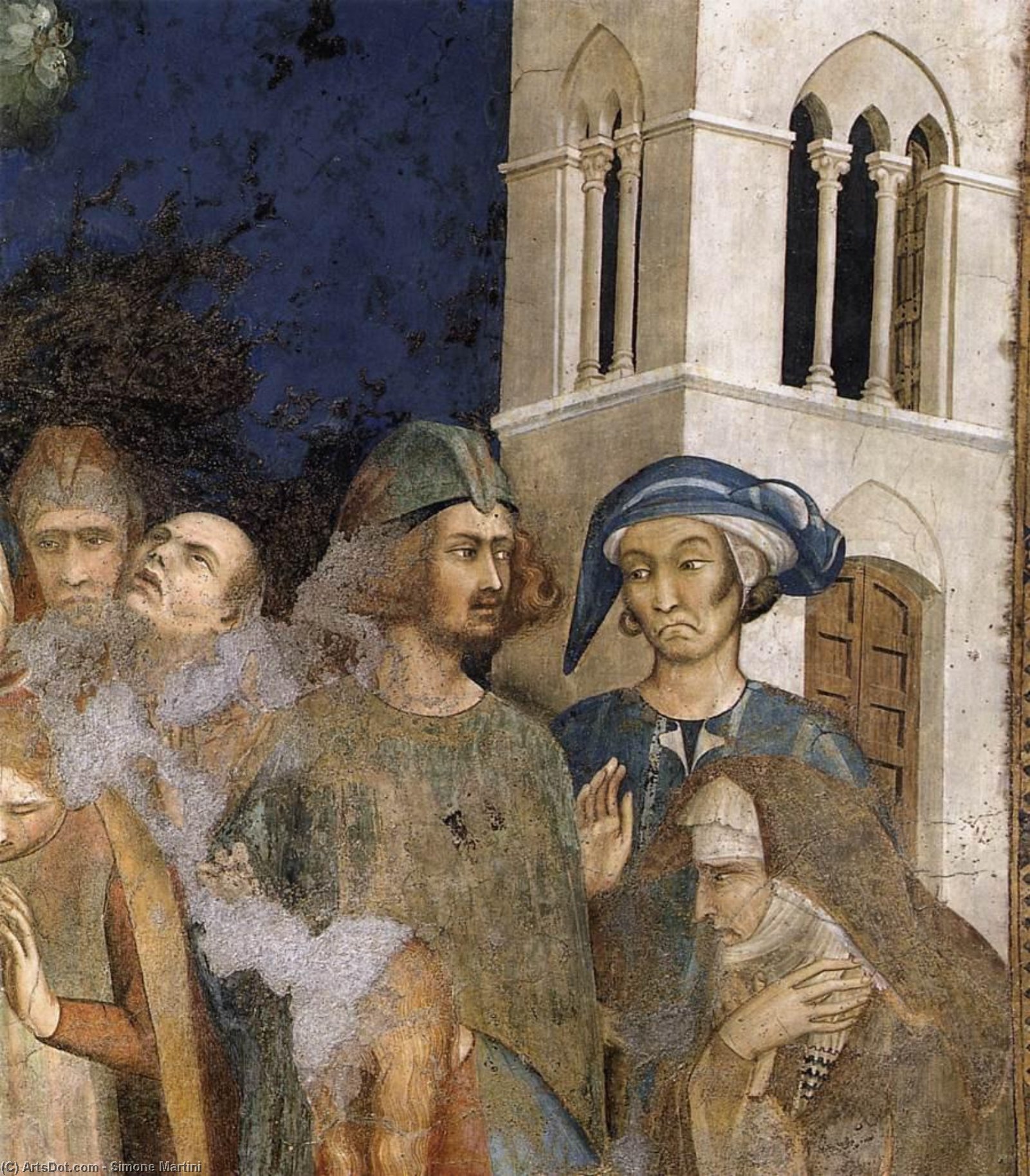 Wikioo.org – La Enciclopedia de las Bellas Artes - Pintura, Obras de arte de Simone Martini - el milagro todaclasede  el  resucitado  niño  Detalle