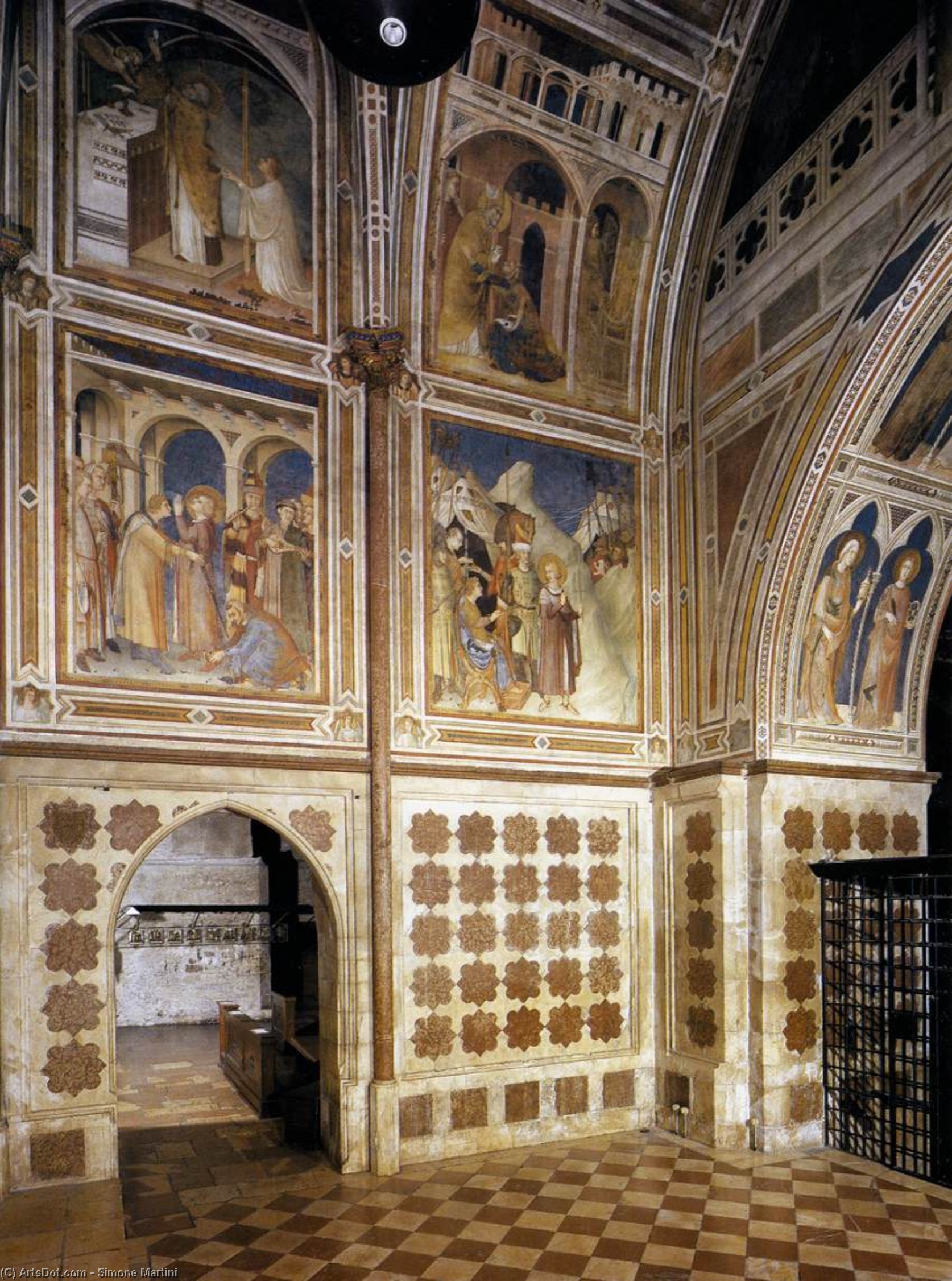 WikiOO.org - Güzel Sanatlar Ansiklopedisi - Resim, Resimler Simone Martini - View of the Chapel of St Martin