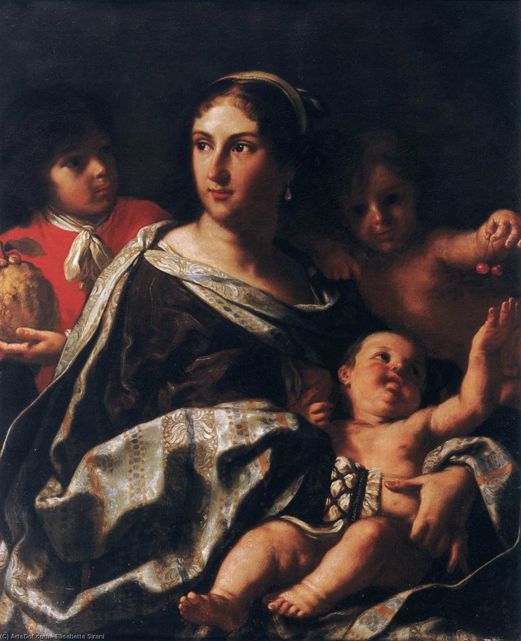 Wikioo.org - สารานุกรมวิจิตรศิลป์ - จิตรกรรม Elisabetta Sirani - Portrait of Anna Maria Ranuzzi Marsigli as Charity
