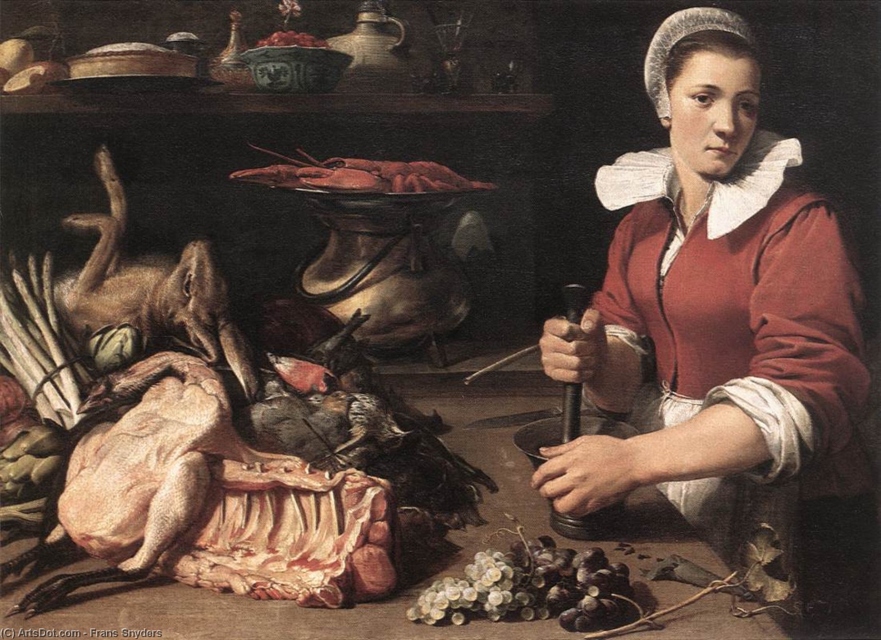 Wikioo.org - The Encyclopedia of Fine Arts - Painting, Artwork by Frans Snyders - Cook with Food