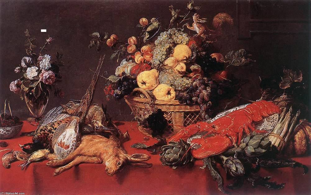 Wikioo.org - The Encyclopedia of Fine Arts - Painting, Artwork by Frans Snyders - Still-Life with a Basket of Fruit