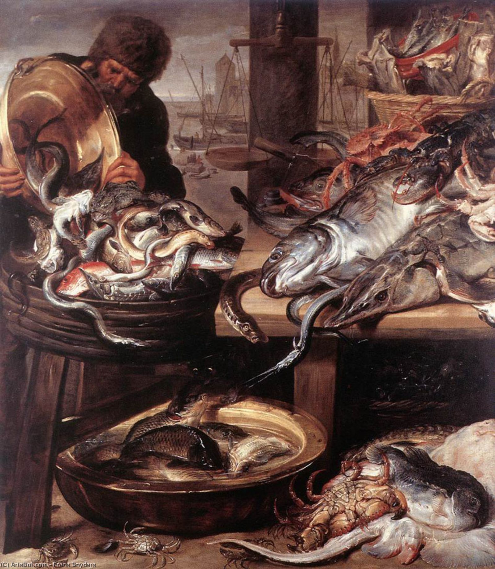 Wikioo.org - The Encyclopedia of Fine Arts - Painting, Artwork by Frans Snyders - The Fishmonger