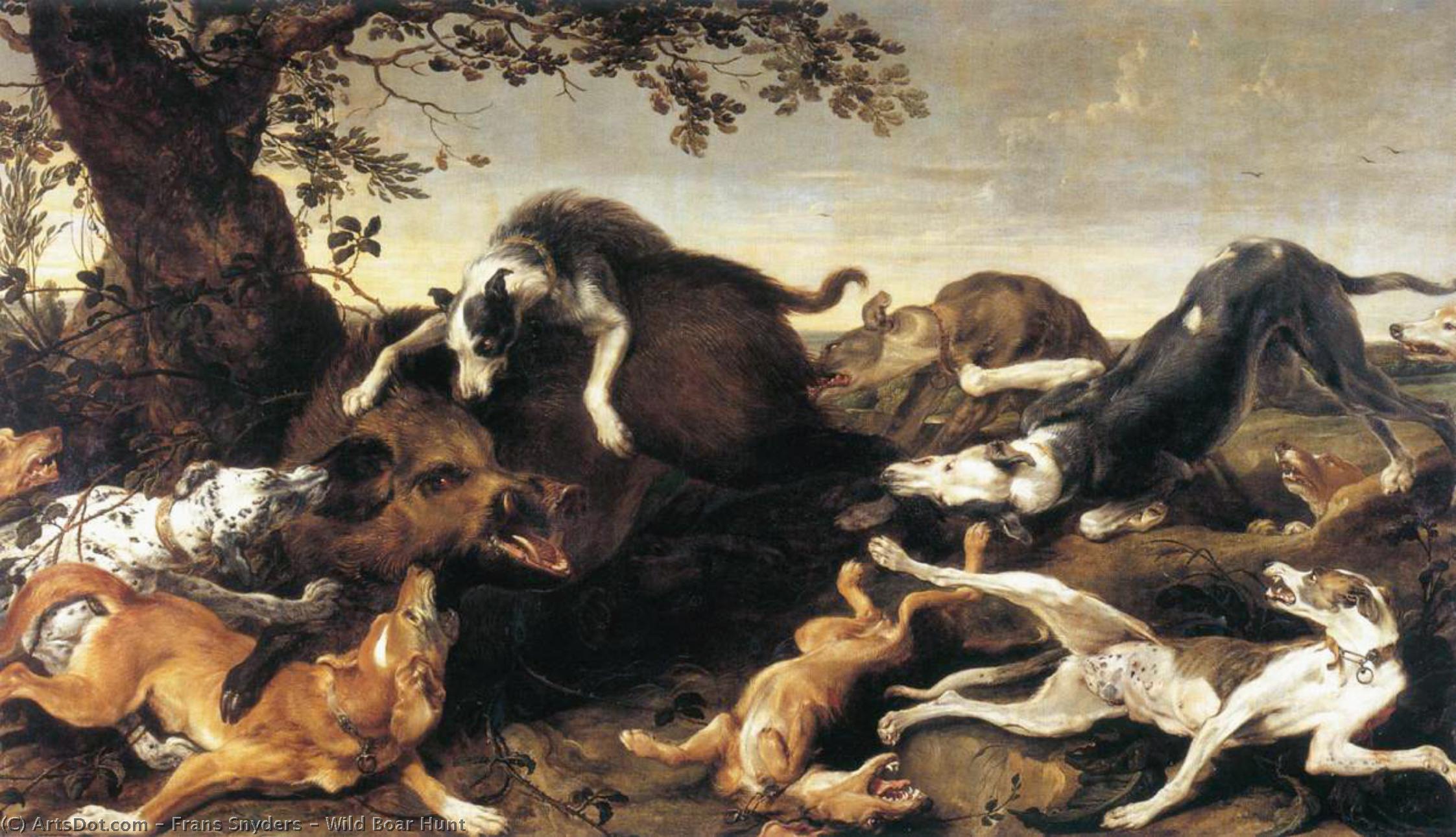 Wikioo.org - สารานุกรมวิจิตรศิลป์ - จิตรกรรม Frans Snyders - Wild Boar Hunt