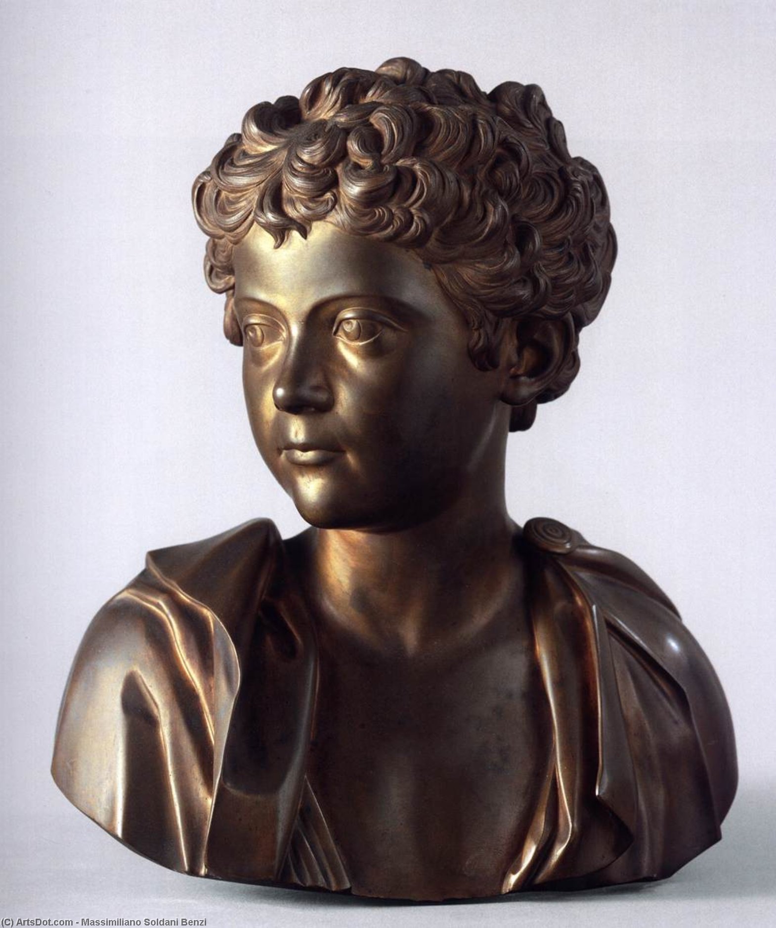 WikiOO.org - Εγκυκλοπαίδεια Καλών Τεχνών - Ζωγραφική, έργα τέχνης Massimiliano Soldani Benzi - Bust of Marcus Aurelius as a Boy