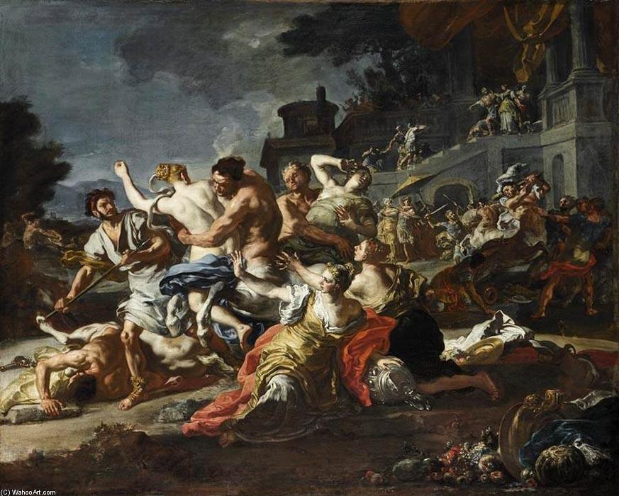 Wikioo.org - The Encyclopedia of Fine Arts - Painting, Artwork by Francesco Solimena - Battle between Lapiths and Centaurs