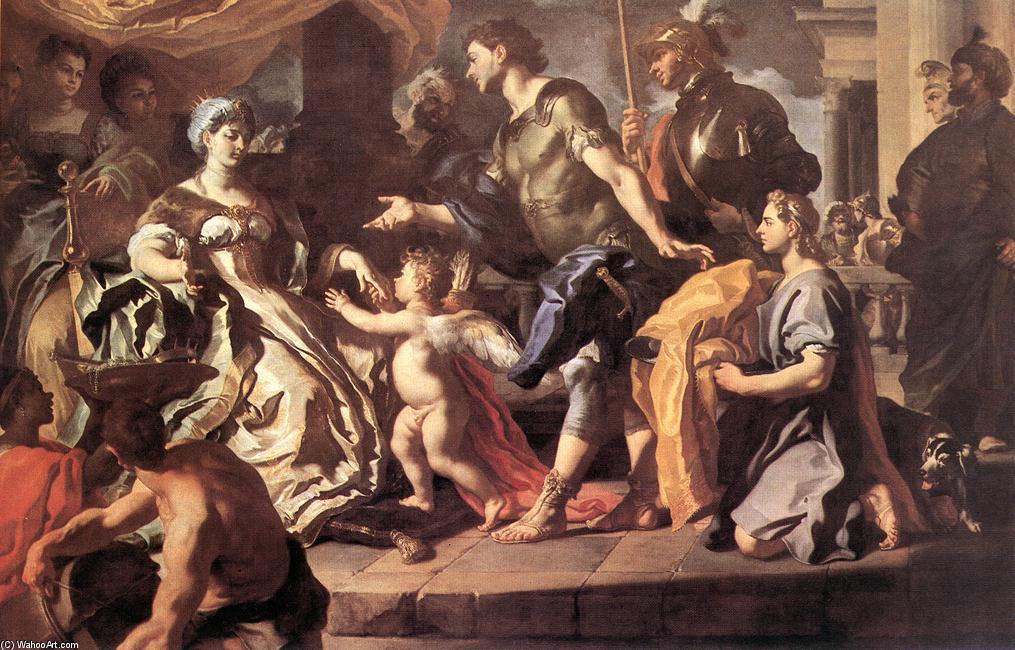 WikiOO.org - دایره المعارف هنرهای زیبا - نقاشی، آثار هنری Francesco Solimena - Dido Receiving Aeneas and Cupid Disguised as Ascanius
