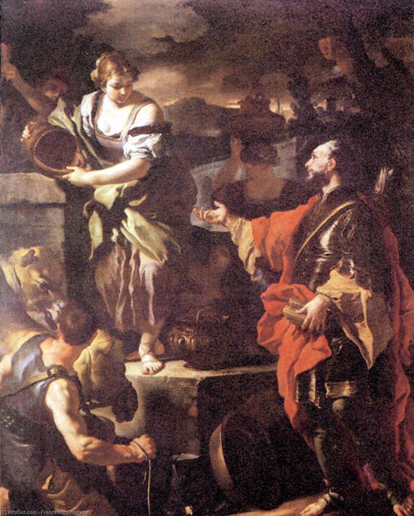 Wikioo.org - The Encyclopedia of Fine Arts - Painting, Artwork by Francesco Solimena - Rebecca and Eleazer
