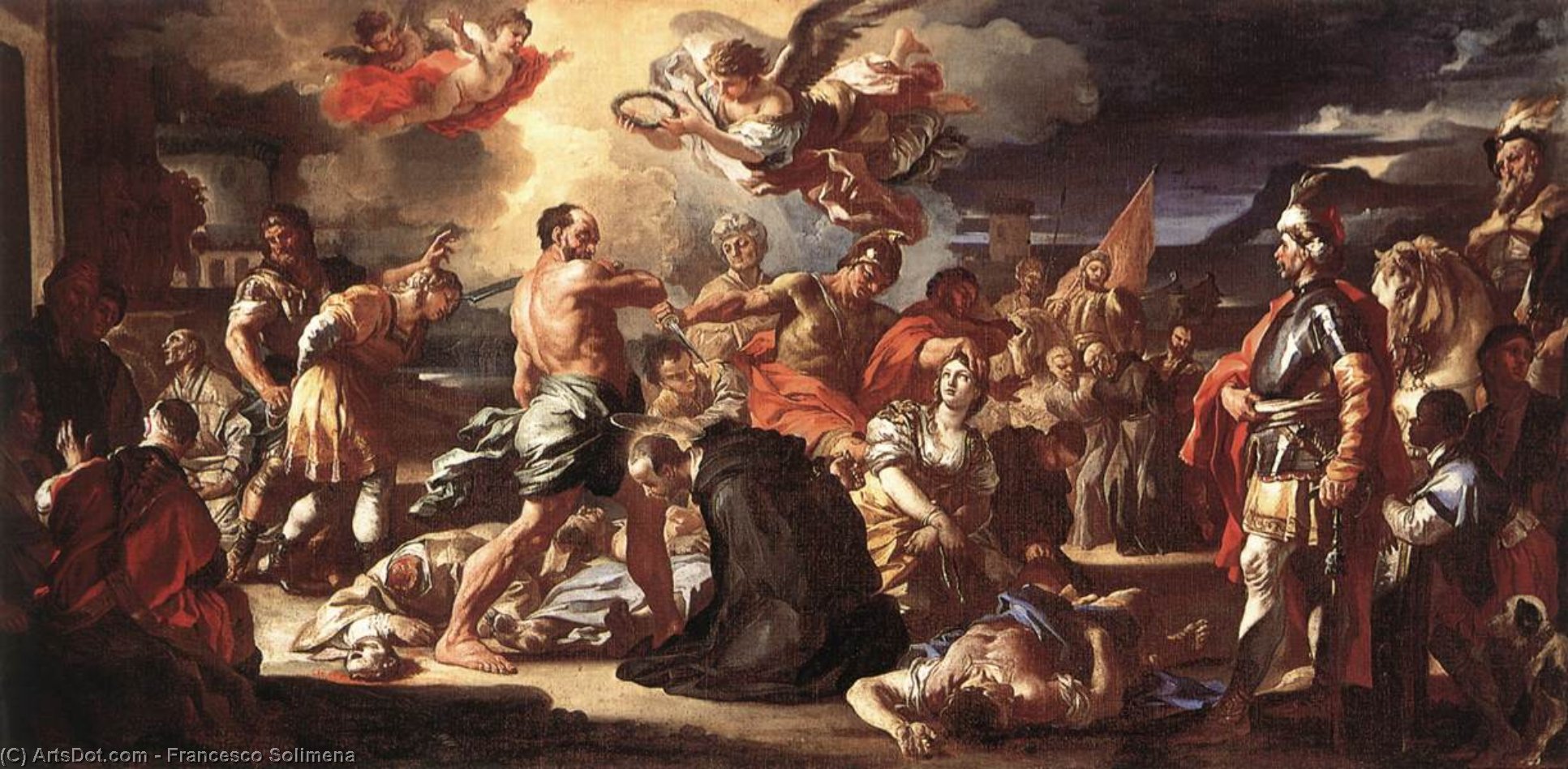 Wikioo.org - The Encyclopedia of Fine Arts - Painting, Artwork by Francesco Solimena - The Martyrdom of Sts Placidus and Flavia