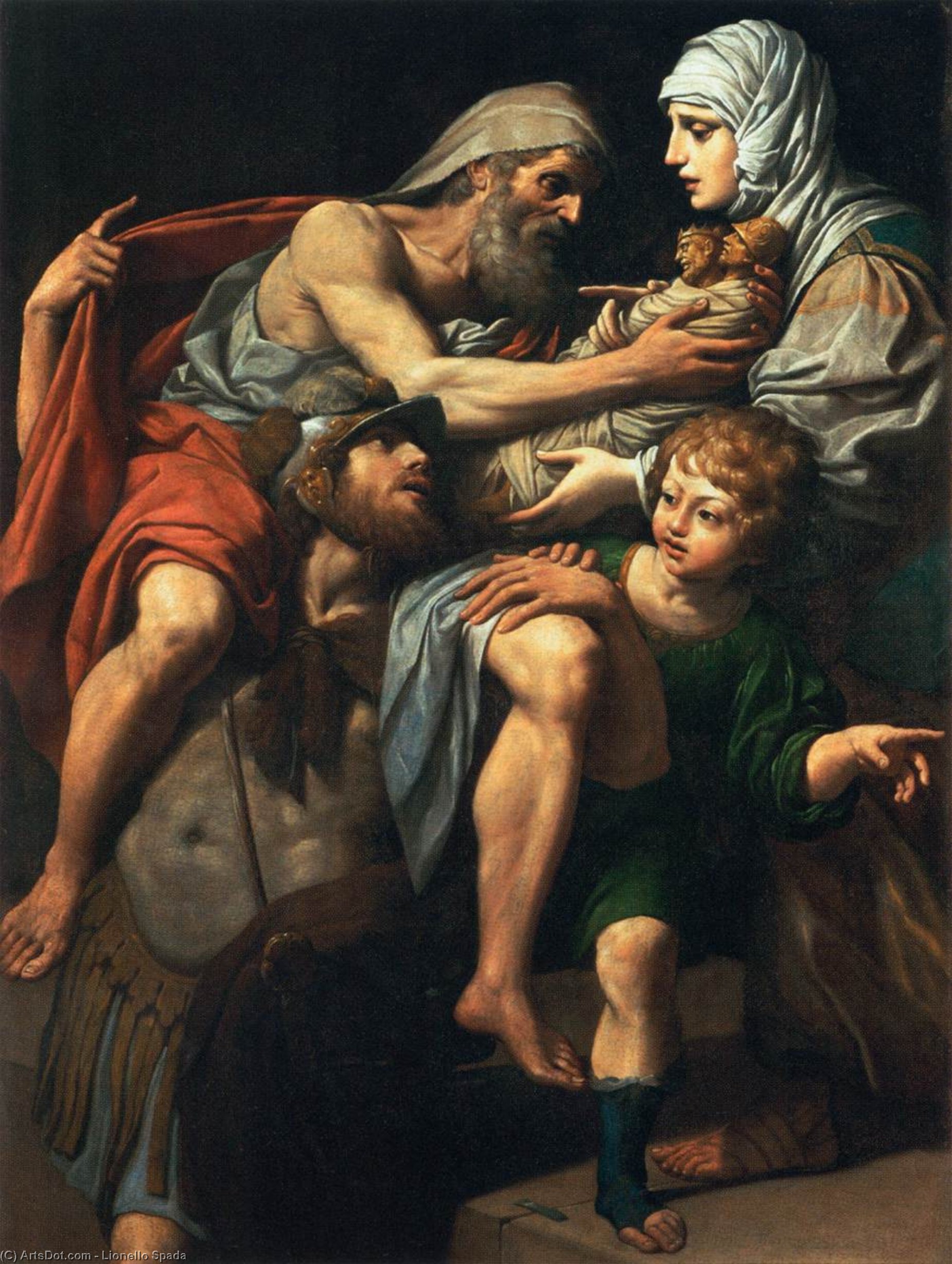 WikiOO.org - Encyclopedia of Fine Arts - Lukisan, Artwork Lionello Spada - Aeneas and Anchises
