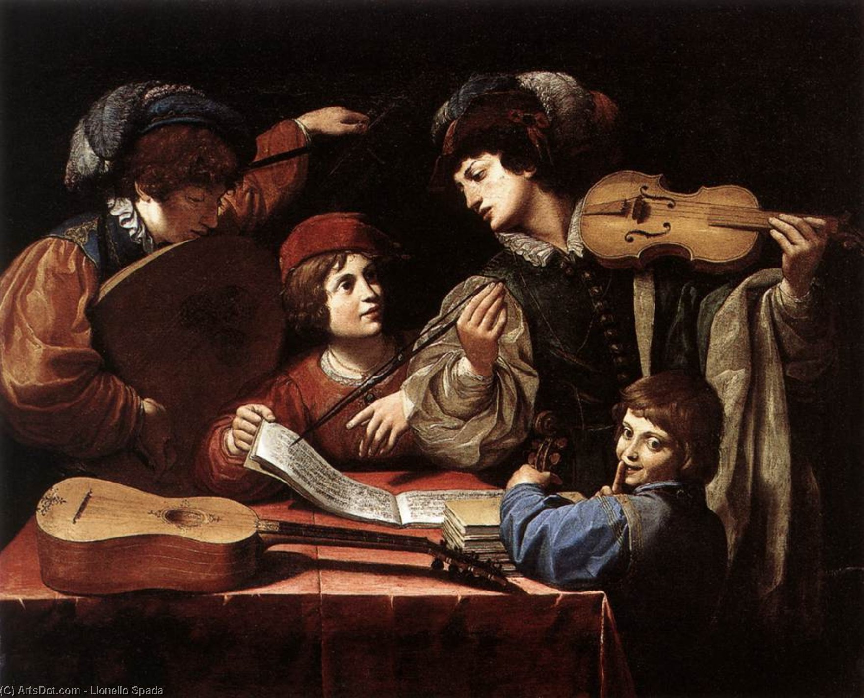 WikiOO.org - Encyclopedia of Fine Arts - Maleri, Artwork Lionello Spada - The Concert