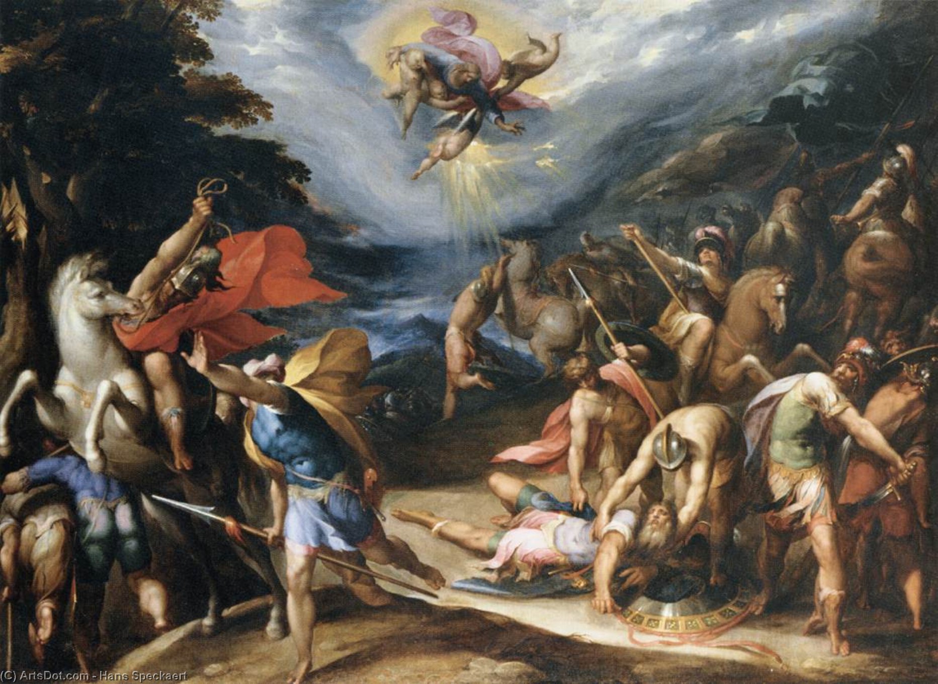 Wikioo.org - The Encyclopedia of Fine Arts - Painting, Artwork by Hans Speckaert - Conversion of St Paul on the Road to Damascus