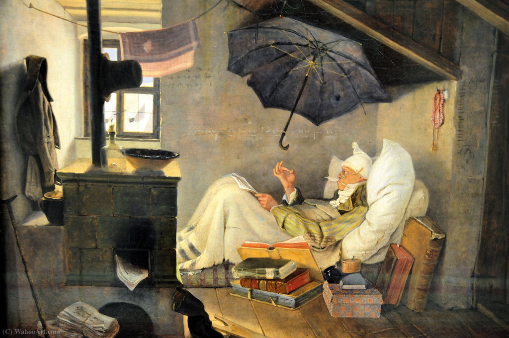 Wikioo.org - The Encyclopedia of Fine Arts - Painting, Artwork by Carl Spitzweg - The Poor Poet
