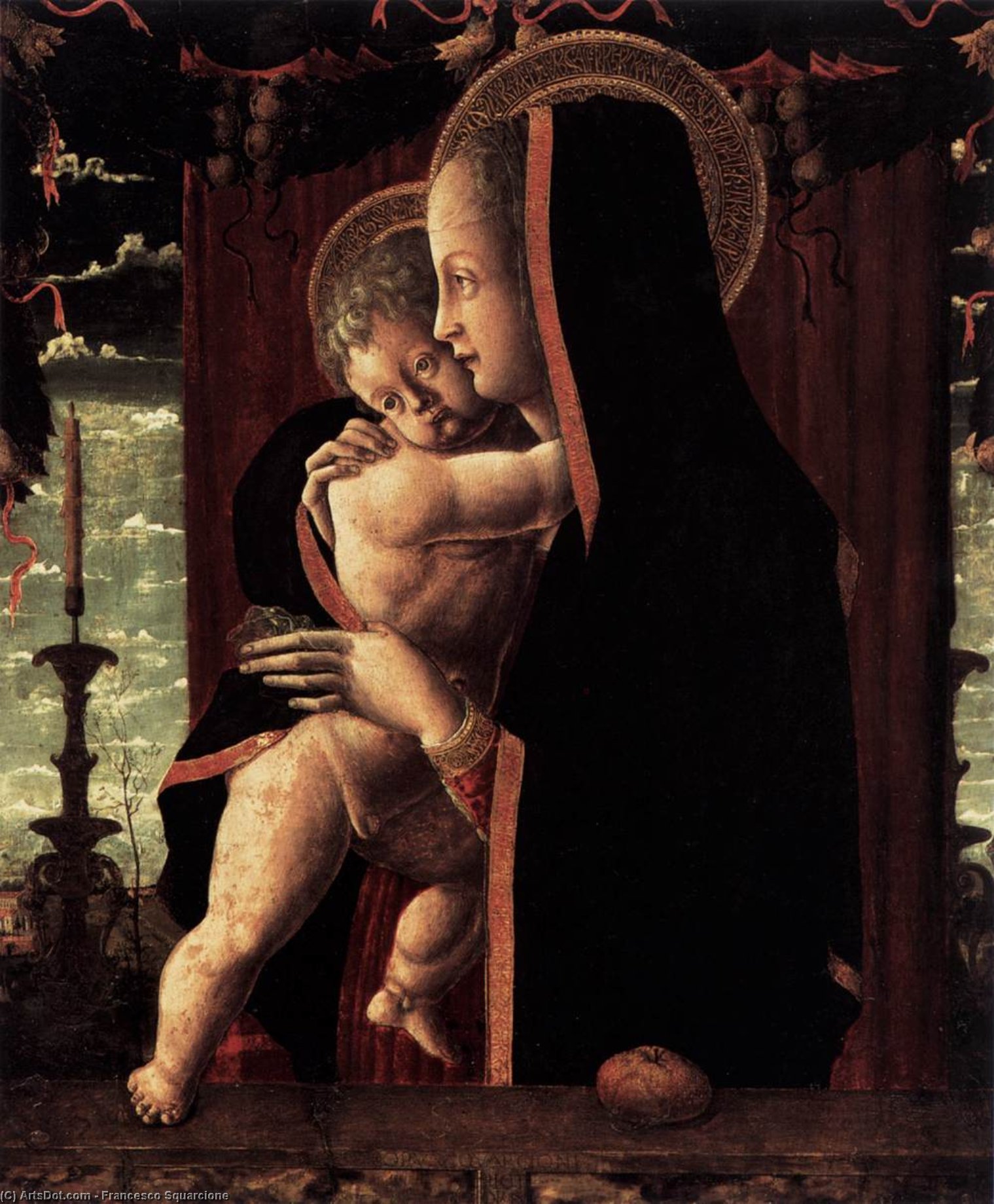 Wikioo.org - The Encyclopedia of Fine Arts - Painting, Artwork by Francesco Squarcione - Virgin and Child