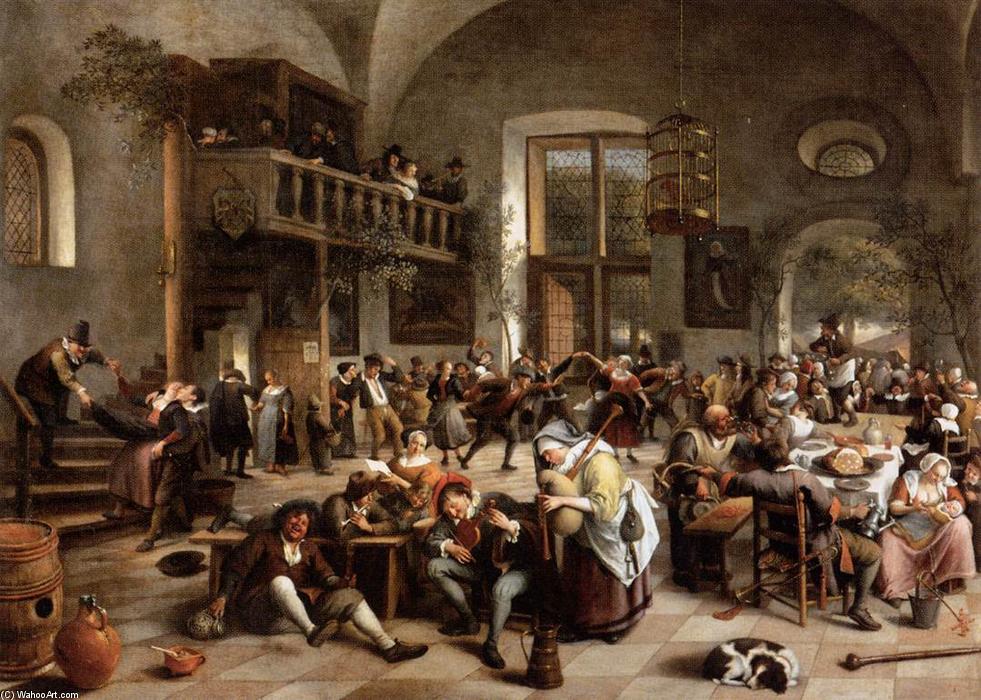 Wikioo.org - The Encyclopedia of Fine Arts - Painting, Artwork by Jan Steen - Revelry at an Inn