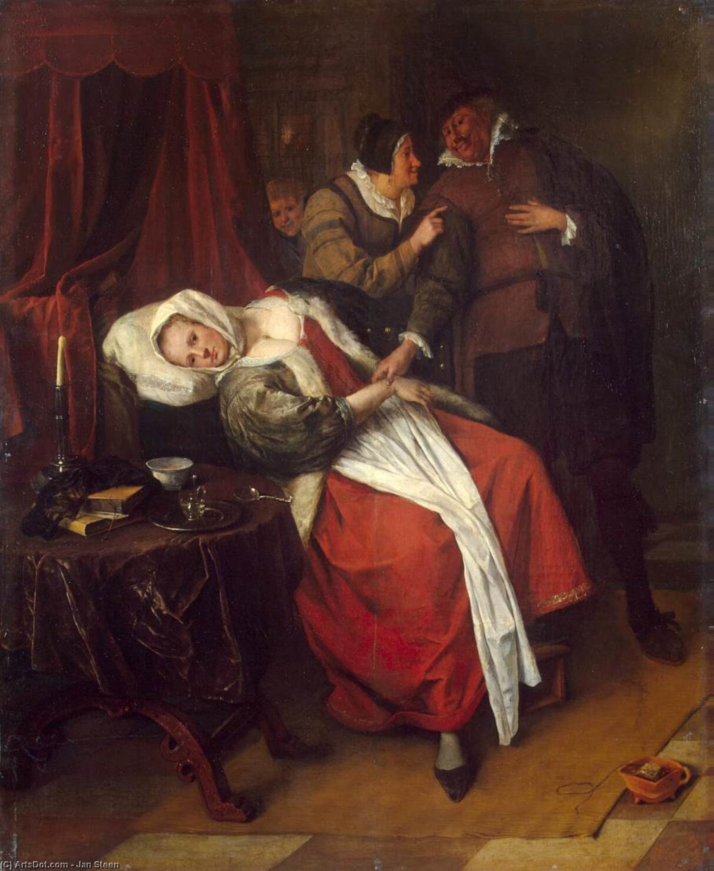Wikioo.org - The Encyclopedia of Fine Arts - Painting, Artwork by Jan Steen - The Doctor's Visit