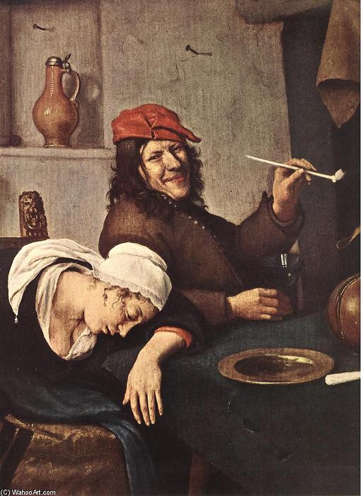 Wikioo.org – L'Encyclopédie des Beaux Arts - Peinture, Oeuvre de Jan Steen - le buveur détail