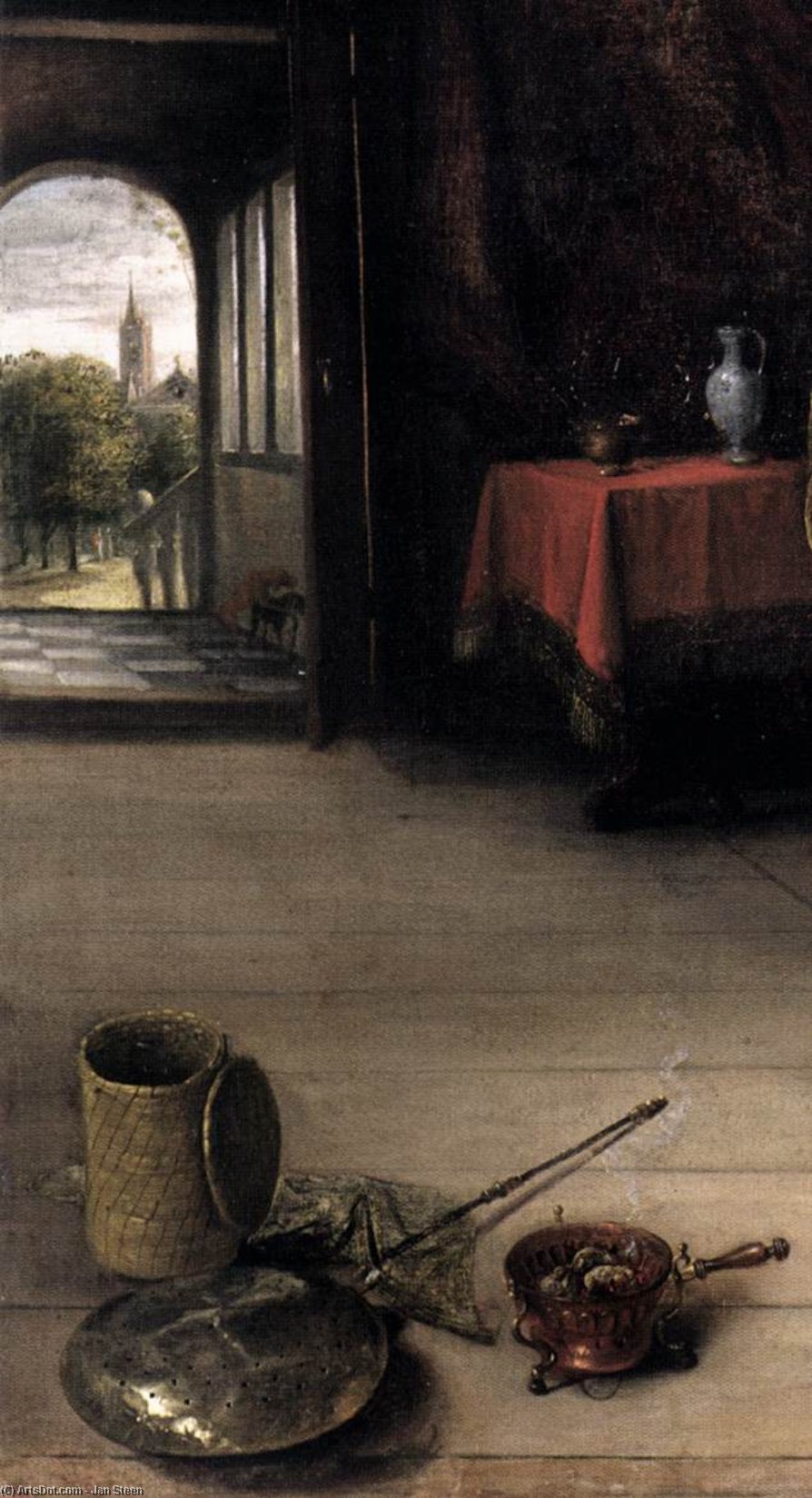 Wikioo.org - The Encyclopedia of Fine Arts - Painting, Artwork by Jan Steen - The Lovesick Maiden (detail)