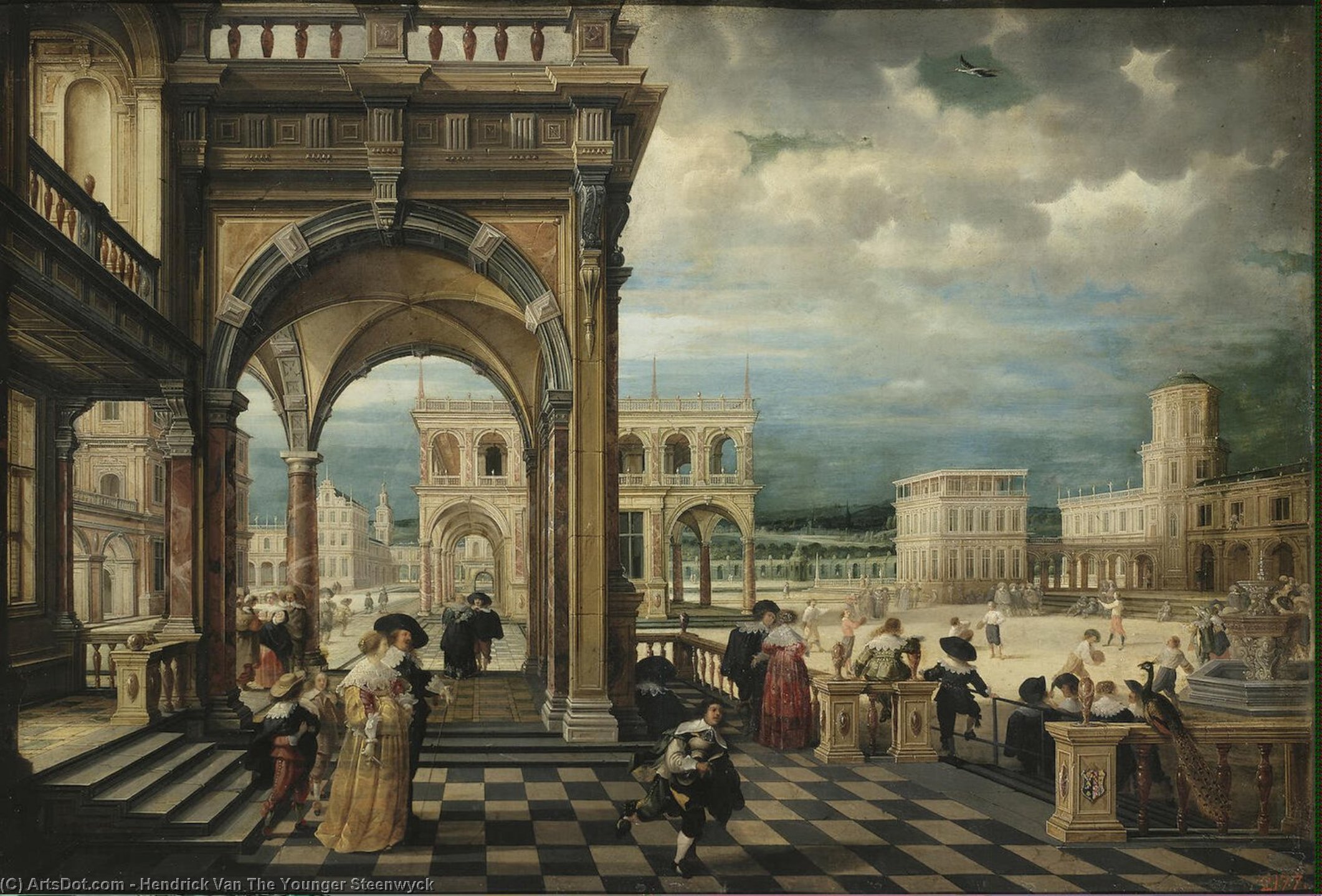 Wikioo.org - The Encyclopedia of Fine Arts - Painting, Artwork by Hendrick Van The Younger Steenwyck - Italian Palace