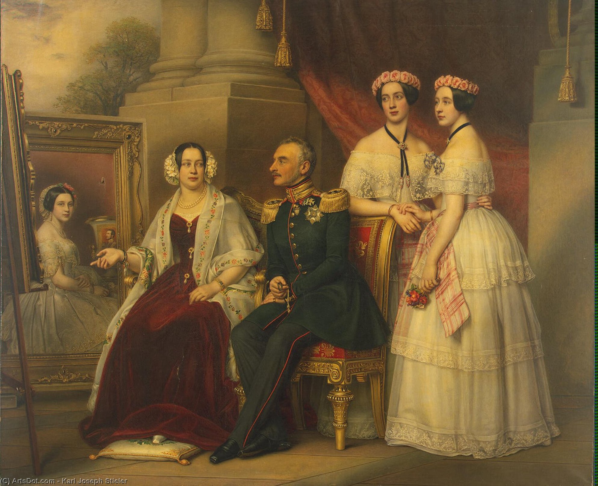 Wikioo.org - The Encyclopedia of Fine Arts - Painting, Artwork by Karl Joseph Stieler - Portrait of the Family of Joseph, Duke of Saxe-Altenburg