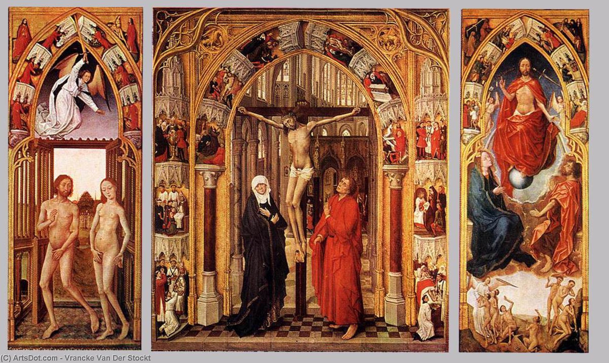 WikiOO.org - אנציקלופדיה לאמנויות יפות - ציור, יצירות אמנות Vrancke Van Der Stockt - Triptych of the Redemption