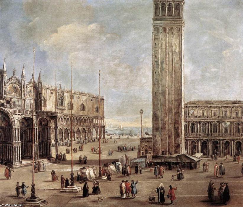 Wikioo.org – L'Encyclopédie des Beaux Arts - Peinture, Oeuvre de Antonio Stom - Vue de la Piazza San Marco de la Procuratie Vecchie