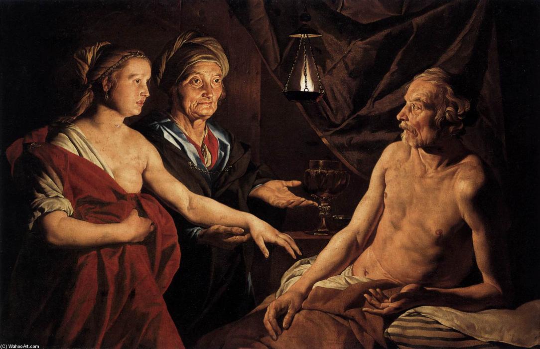 WikiOO.org - Enciclopédia das Belas Artes - Pintura, Arte por Matthias Stom - Sarah Leading Hagar to Abraham