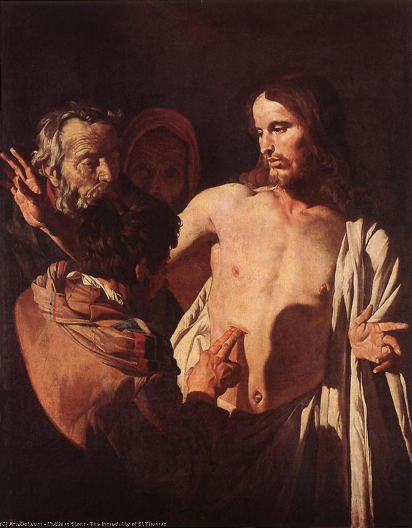 WikiOO.org - Encyclopedia of Fine Arts - Maľba, Artwork Matthias Stom - The Incredulity of St Thomas