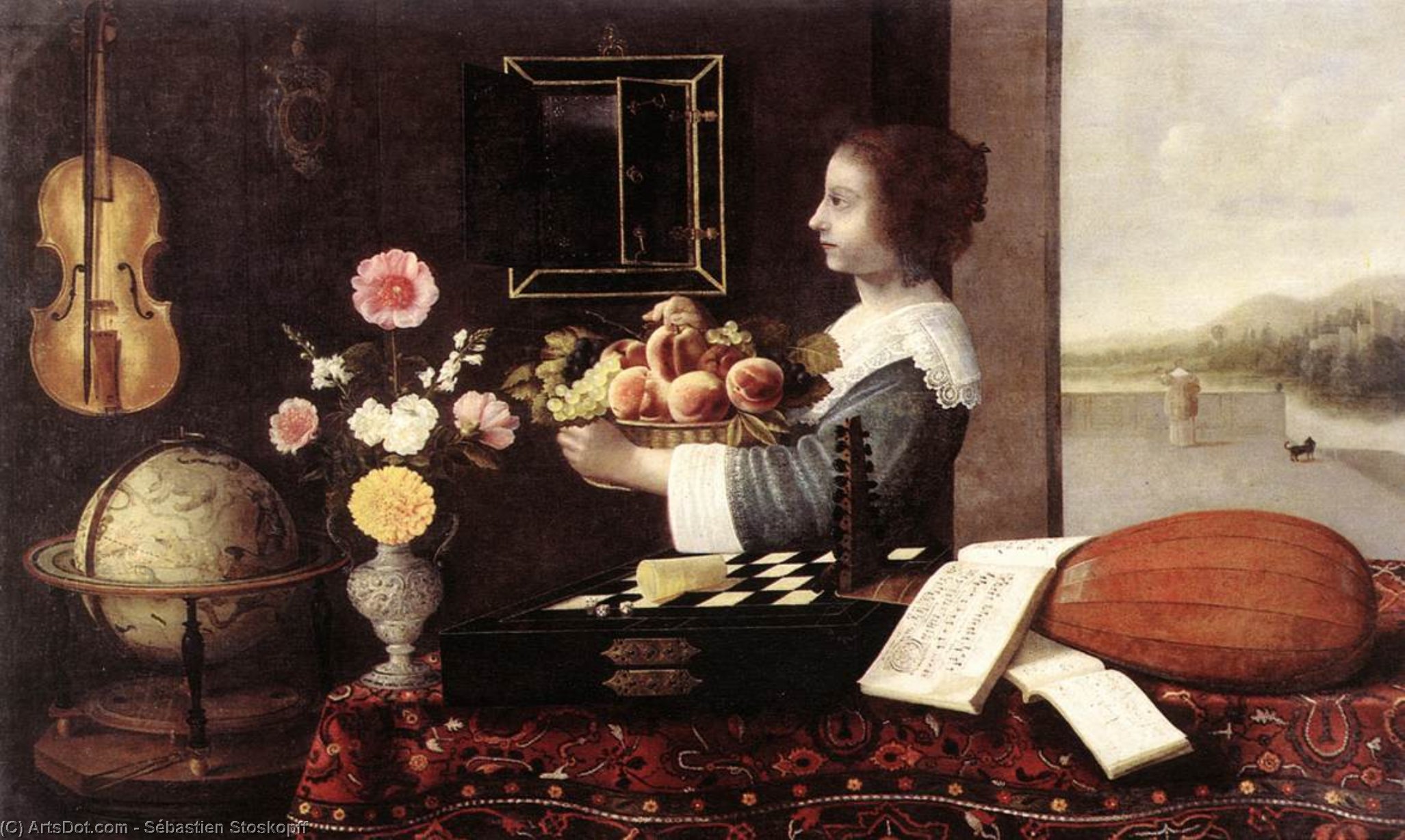 WikiOO.org - Encyclopedia of Fine Arts - Maleri, Artwork Sébastien Stoskopff - Summer or the Five Senses