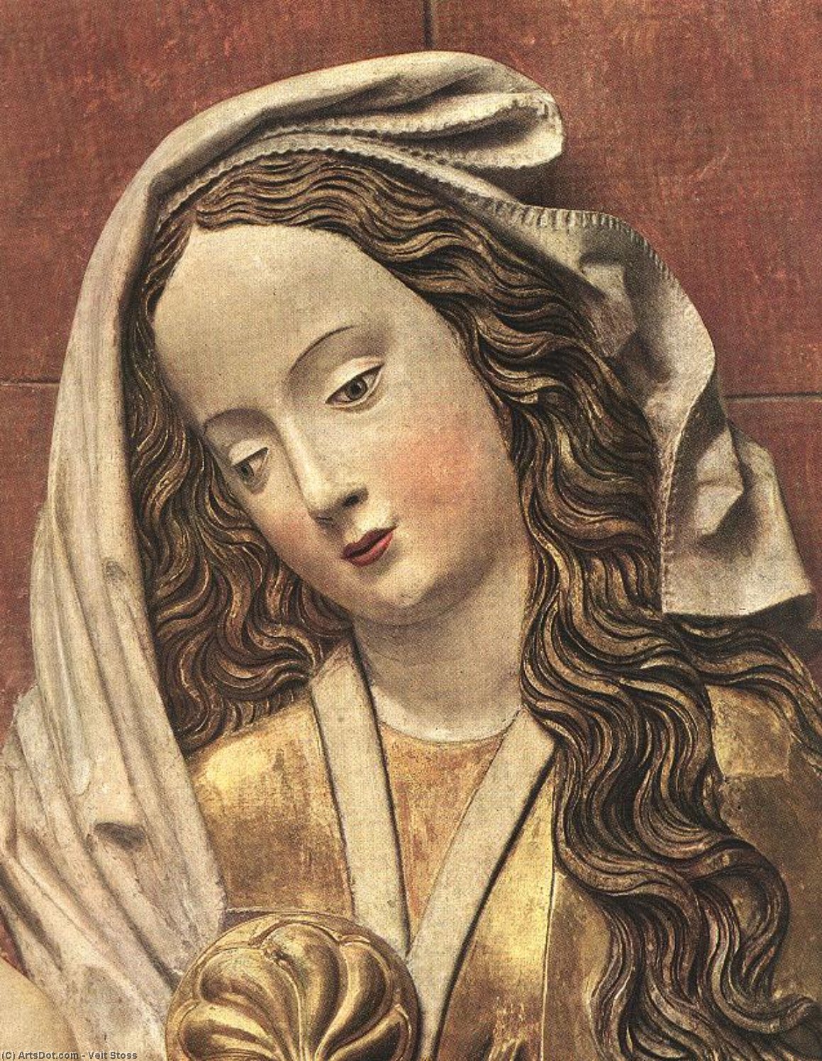 WikiOO.org - Encyclopedia of Fine Arts - Lukisan, Artwork Veit Stoss - High Altar of St Mary (head of Mary)